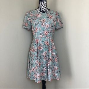 EUC MOON Floral Open Back Dress Medium
